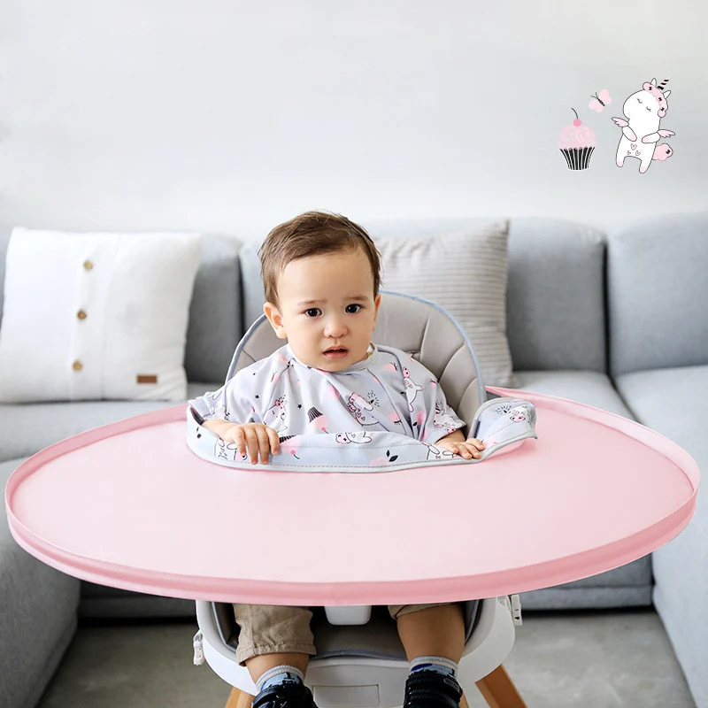 Bavoir Bébé avec Tapis de Table Imperméable pour Chaise Haute