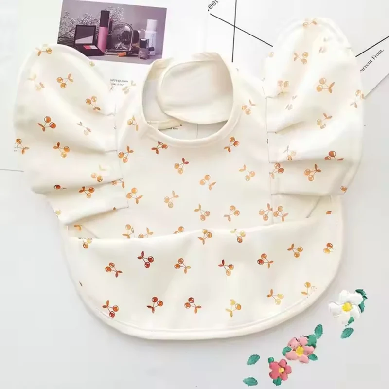 Bavoir Bébé à Manches Longues avec Poche Récupératrice
