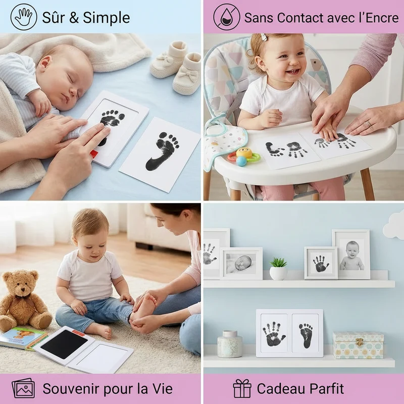 Kit DIY Empreinte Main et Pied pour Bébé et Tout-Petit