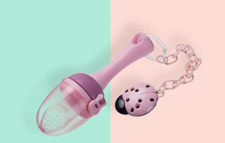 Tétine Grignoteuse Bébé en Silicone – Filet Fruitage & Anneau de Dentition