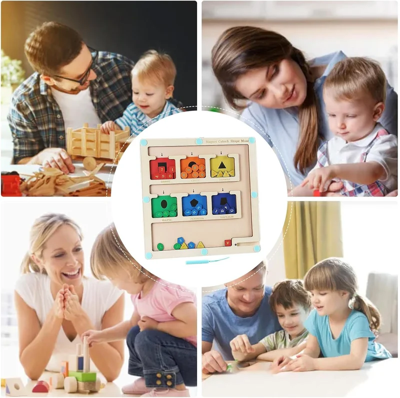 Jeu d'Éveil Montessori – Formes, Couleurs et Chiffres à Découvrir