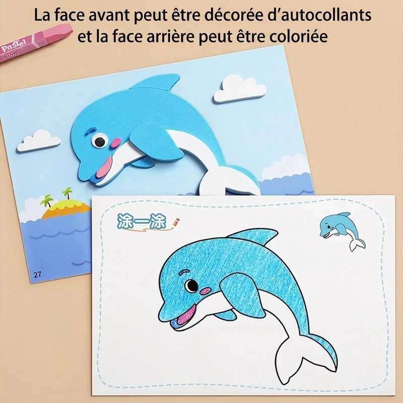Puzzles autocollants en 3D en mousse EVA - Pack de 10/12 feuilles