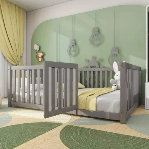 Lit Montessori au sol - Conception innovante pour une chambre d'enfant agréable