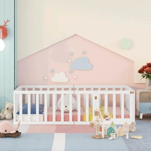 Lit Montessori au sol - Conception innovante pour une chambre d'enfant agréable