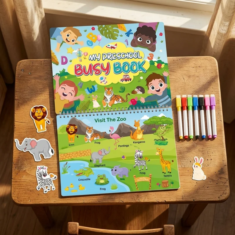 🎒 Busy Book Montessori – Livre d’Activités Éducatif Complet (Dès 2 ans)