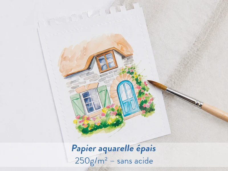 Travel Book Air Marin – Carnet Aquarelle Nomade avec 20 Cartes Postales à Peindre