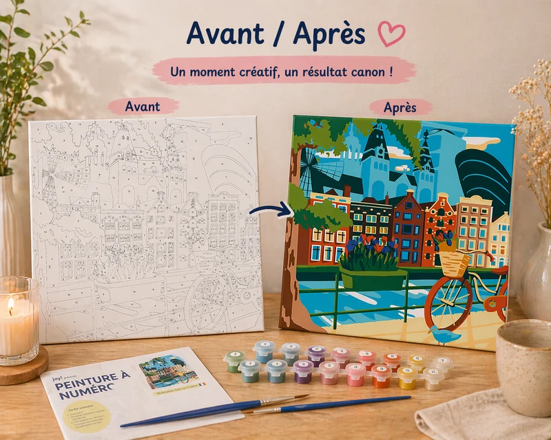 Kit Anniversaire Ado Peinture par Numéros Amsterdam 30x30 cm | Joy Cadeaux
