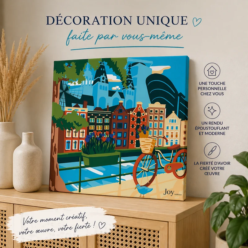 Kit Anniversaire Ado Peinture par Numéros Amsterdam 30x30 cm | Joy Cadeaux