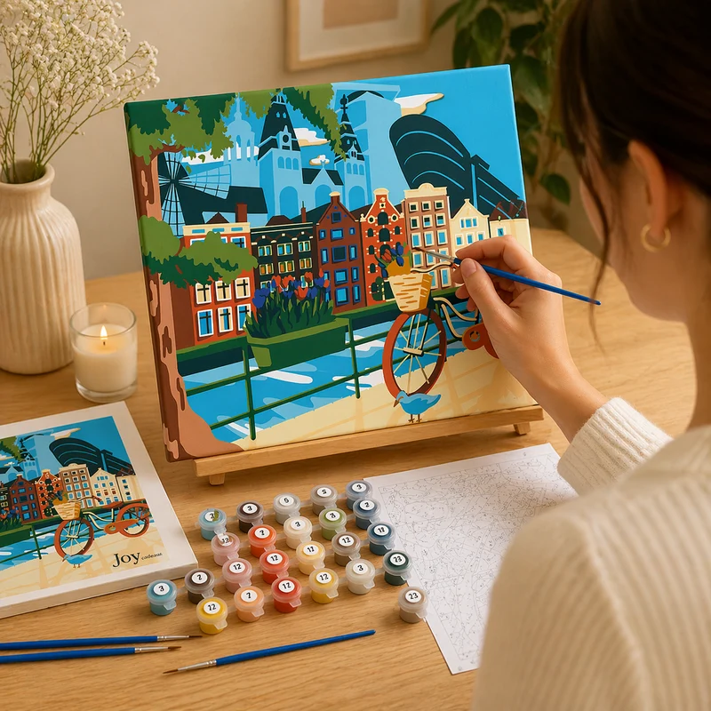 Kit Anniversaire Ado Peinture par Numéros Amsterdam 30x30 cm | Joy Cadeaux