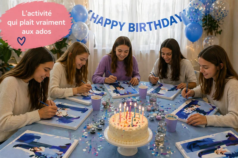 Kit Anniversaire Ado Peinture par Numéros – Lot de 6 à 12 Kits 30x30 cm Voyage à Chefchaouen