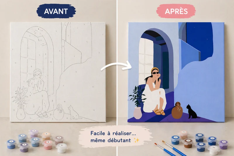 Kit Anniversaire Ado Peinture par Numéros – Lot de 6 à 12 Kits 30x30 cm Voyage à Chefchaouen