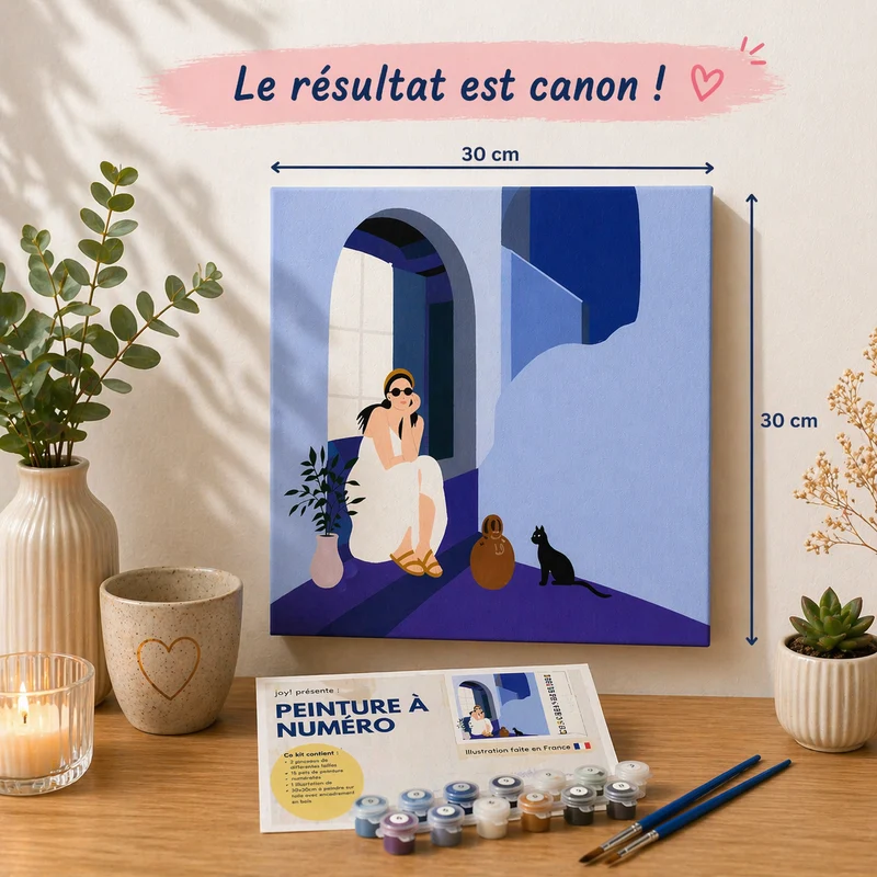 Kit Anniversaire Ado Peinture par Numéros – Lot de 6 à 12 Kits 30x30 cm Voyage à Chefchaouen