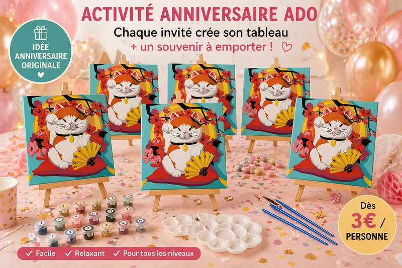 Kit Anniversaire Ado Peinture par Numéros – Activité Créative + Souvenir Invité (6 à 12 kits)