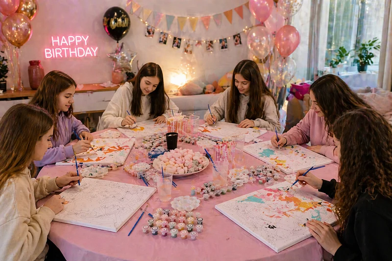 Kit Anniversaire Ado Peinture par Numéros – Activité Créative + Souvenir Invité (6 à 12 kits)