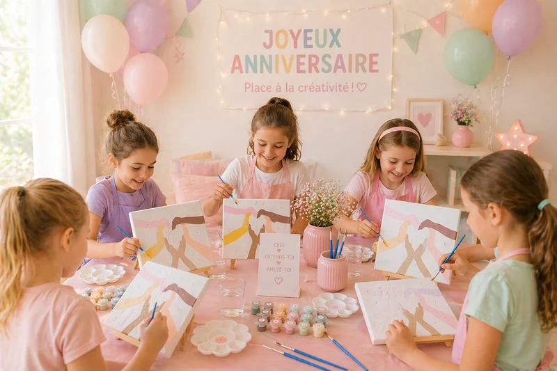 Kit Anniversaire Peinture par Numéros Enfants & Ados – Activité Créative + Cadeau Invité (6 à 12 kits)