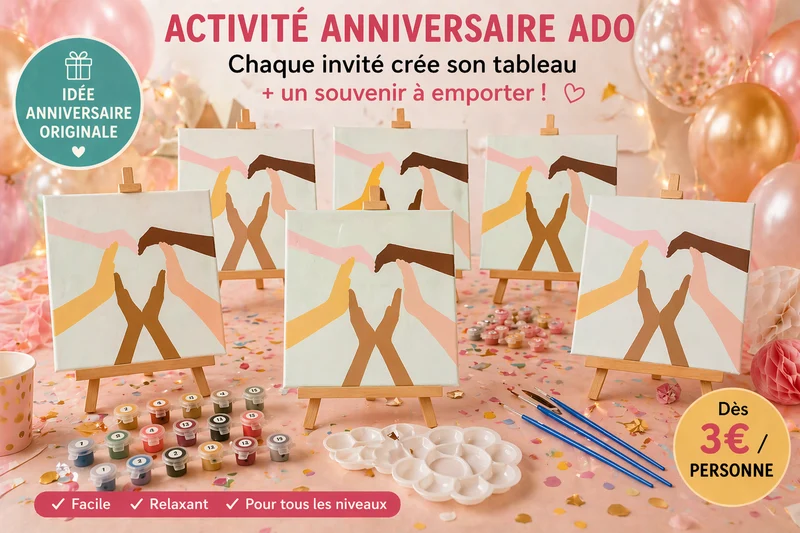 Kit Anniversaire Peinture par Numéros Enfants & Ados – Activité Créative + Cadeau Invité (6 à 12 kits)