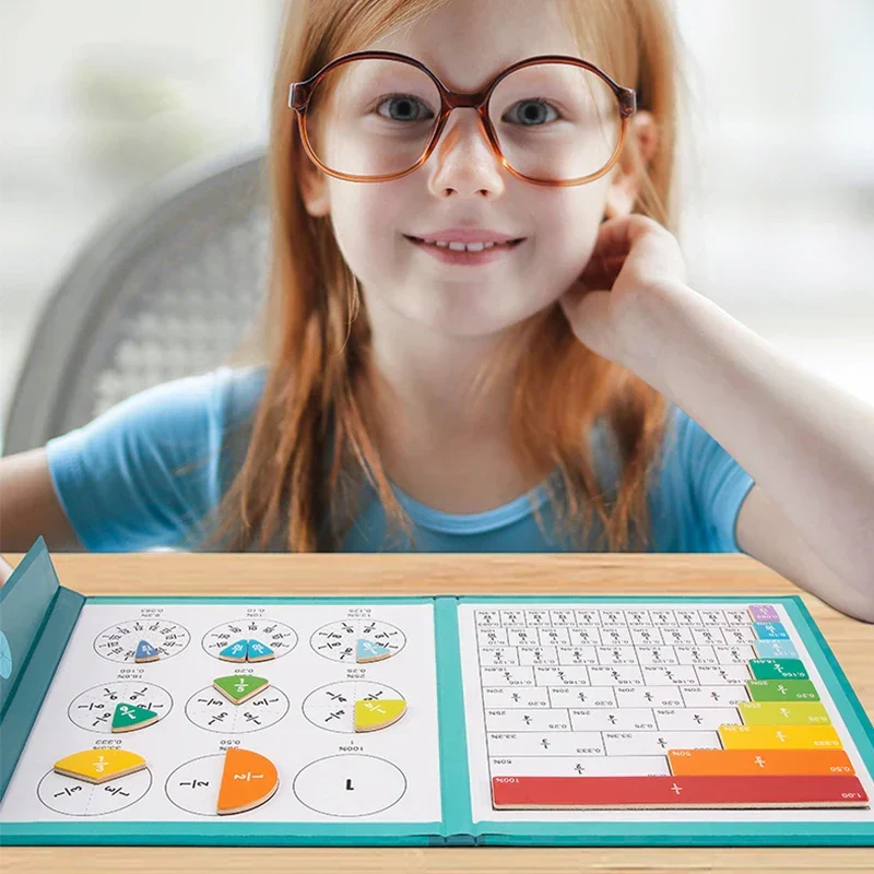 Livre Magnétique de Fractions pour Enfants – Jeu Montessori d'Initiation aux Mathématiques