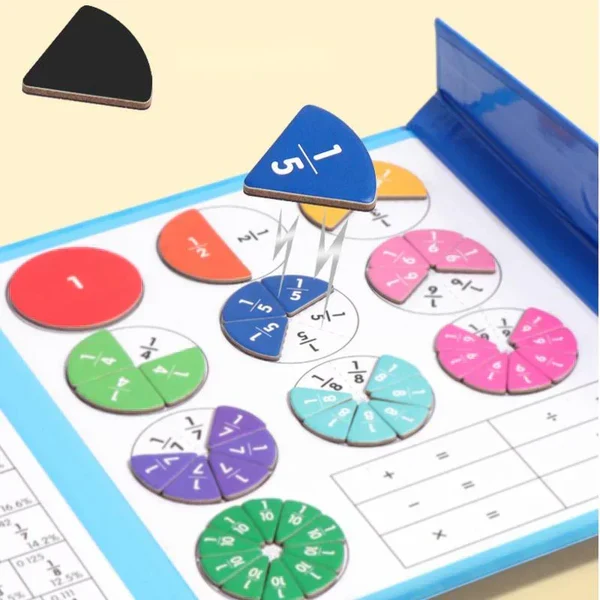 Livre Magnétique de Fractions pour Enfants – Jeu Montessori d'Initiation aux Mathématiques