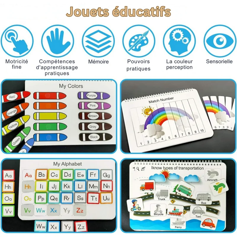 Cahier d’Activités Éducatif – 12 Thèmes | Préscolaire Dès 2 ans | 25×20 cm