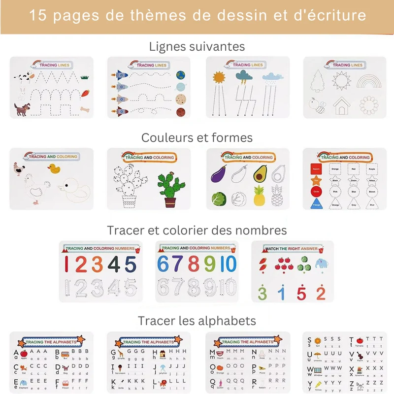 Cahier d’Activités Éducatif – 12 Thèmes | Préscolaire Dès 2 ans | 25×20 cm