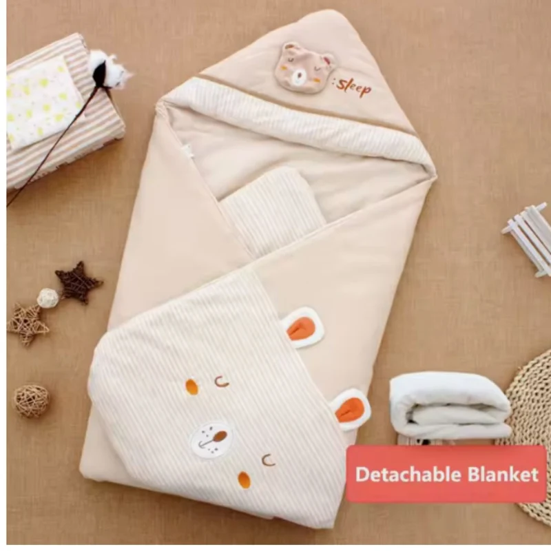 Couverture d’Emmaillotage à Capuche pour Bébé – Nid d’Ange Doux pour Nouveau-Né