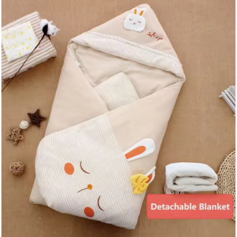 Couverture d’Emmaillotage à Capuche pour Bébé – Nid d’Ange Doux pour Nouveau-Né