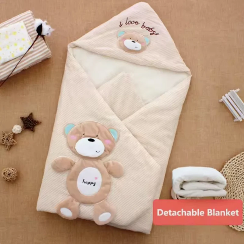 Couverture d’Emmaillotage à Capuche pour Bébé – Nid d’Ange Doux pour Nouveau-Né