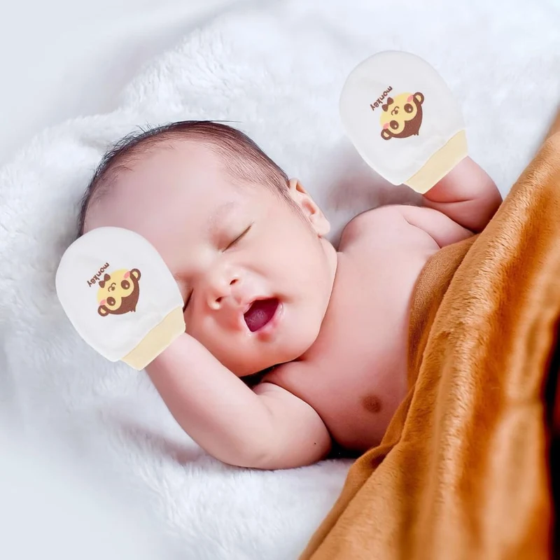 Moufles Anti-Griffures en Coton pour Bébé – Gants Doux et Respirants pour Nouveau-Nés