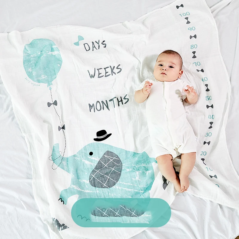 Couverture Bébé avec Lange en Mousseline – Set d’Emmaillotage Doux pour Nouveau-Né