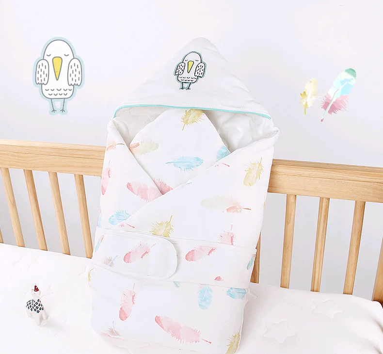 Couverture d’Emmaillotage à Capuche pour Bébé – Couverture d’Enveloppement Douce pour Nouveau-Né