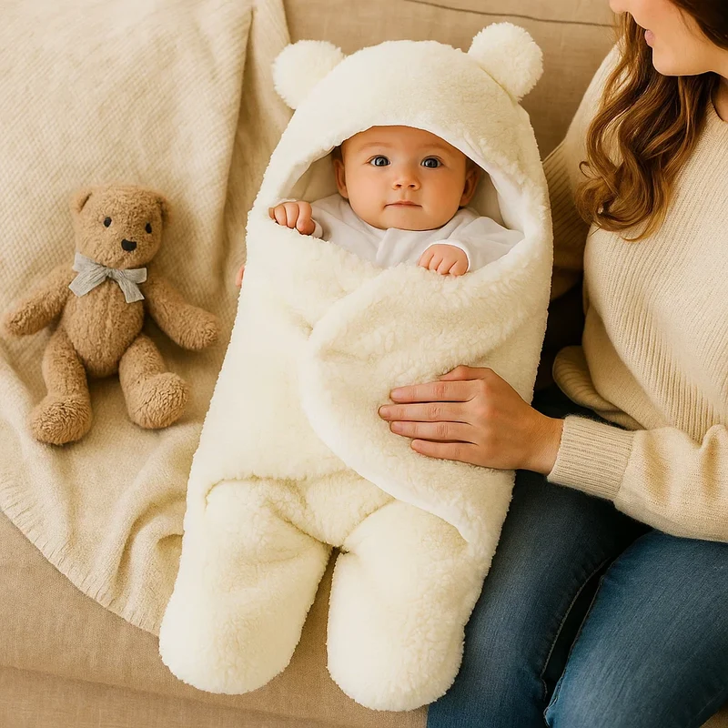 Ensemble Couverture et Pyjama Ours pour Bébé – Set Douillet pour Nouveau-Nés et Tout-Petits