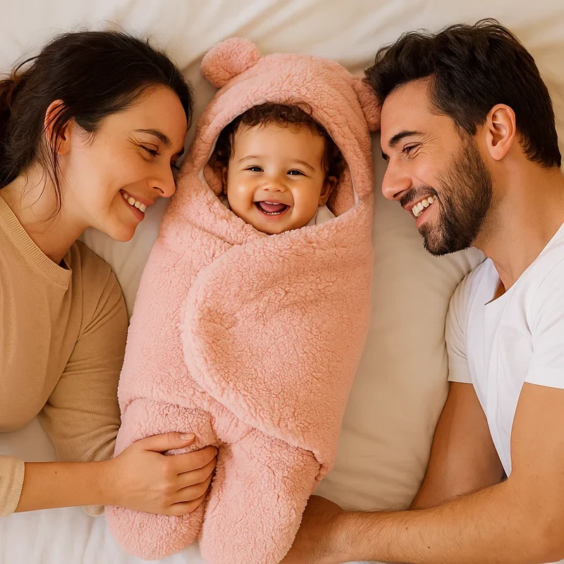 Ensemble Couverture et Pyjama Ours pour Bébé – Set Douillet pour Nouveau-Nés et Tout-Petits