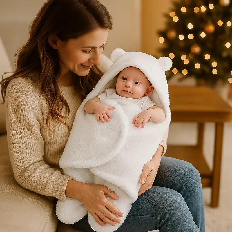 Ensemble Couverture et Pyjama Ours pour Bébé – Set Douillet pour Nouveau-Nés et Tout-Petits