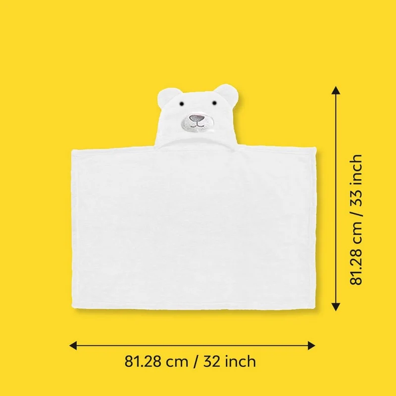Cape de Bain à Capuche Ours Polaire pour Bébé – Ultra-Moelleuse & Chaude | Dès la Naissance