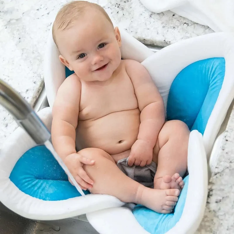 Tapis de Bain Bébé Antidérapant – Forme Fleur, Séchage Rapide | 8 Couleurs