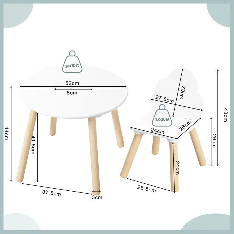 Ensemble Montessori Table & Chaises pour Enfants