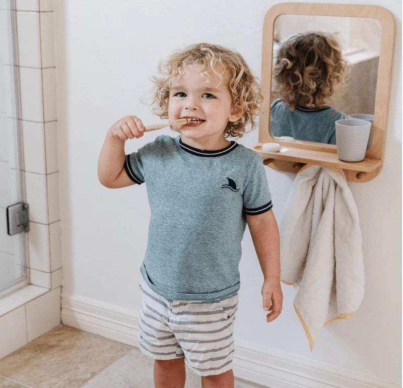 Miroir en bois Montessori pour les tout-petits - Acrylique de qualité