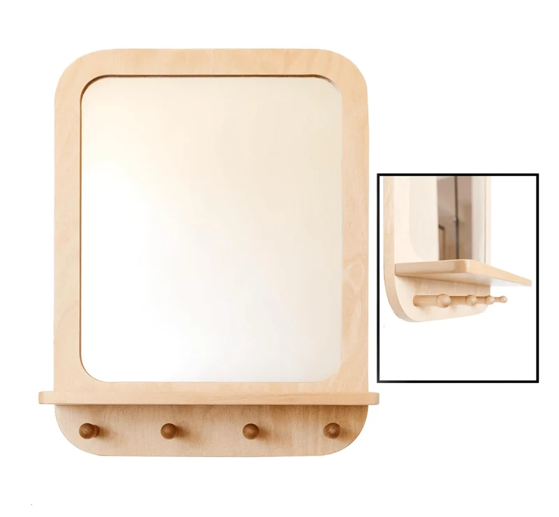 Miroir en bois Montessori pour les tout-petits - Acrylique de qualité