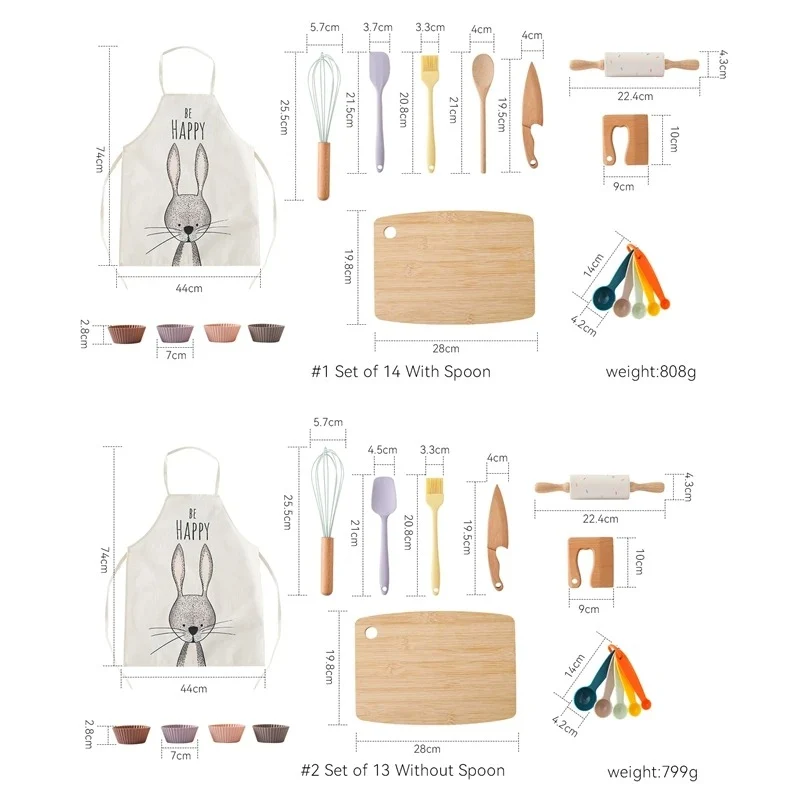 Ensemble de cuisine en bois pour enfants - Éco Kidz
