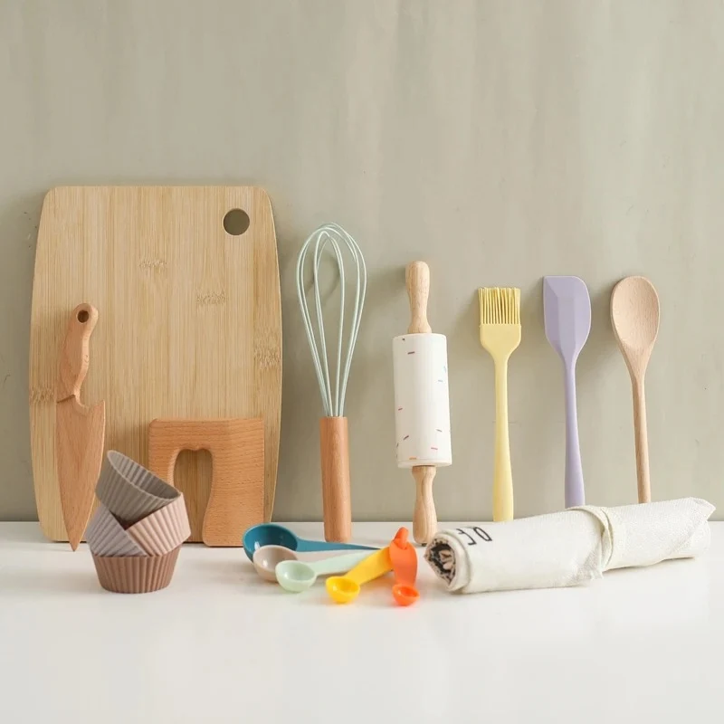 Ensemble de cuisine en bois pour enfants - Éco Kidz
