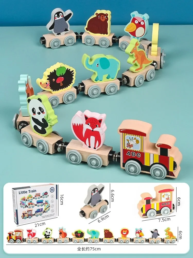 Train magnétique en bois Montessori - Collection ÉduKids