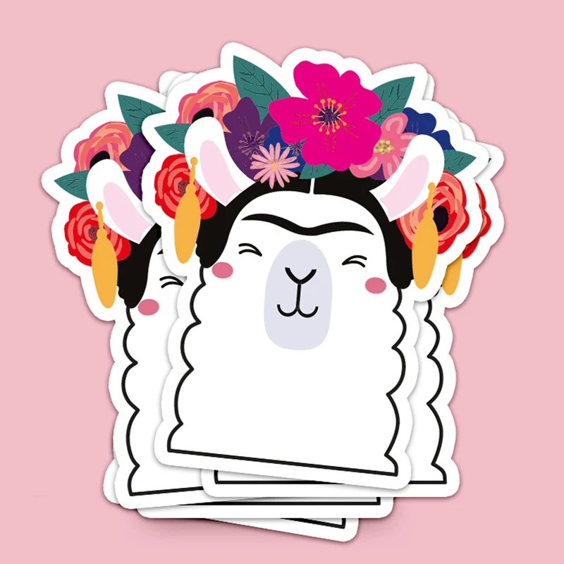 Sticker Lama Frida Kahlo – Autocollant Vinyle Kawaii & Artistique