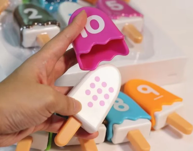 Jeu de Glaces à Compter Montessori – Chiffres, Couleurs & Motricité Fine | Dès 3 ans