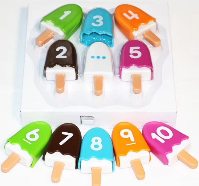 Jeu de Glaces à Compter Montessori – Chiffres, Couleurs & Motricité Fine | Dès 3 ans