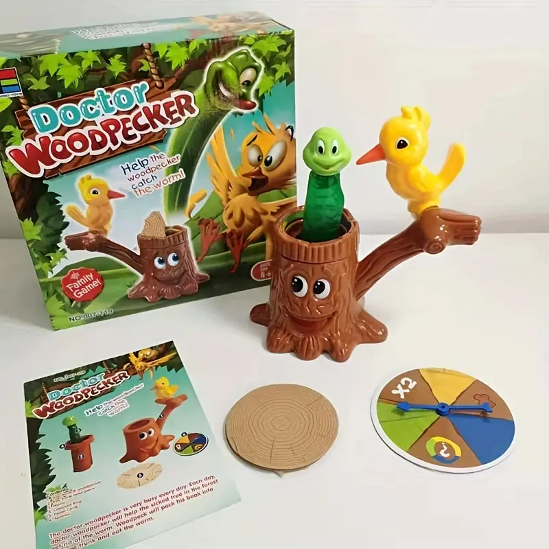 Jeu du Pic-Vert Chasseur de Vers pour Enfants – Jeu d'Adresse en Famille, dès 4 ans
