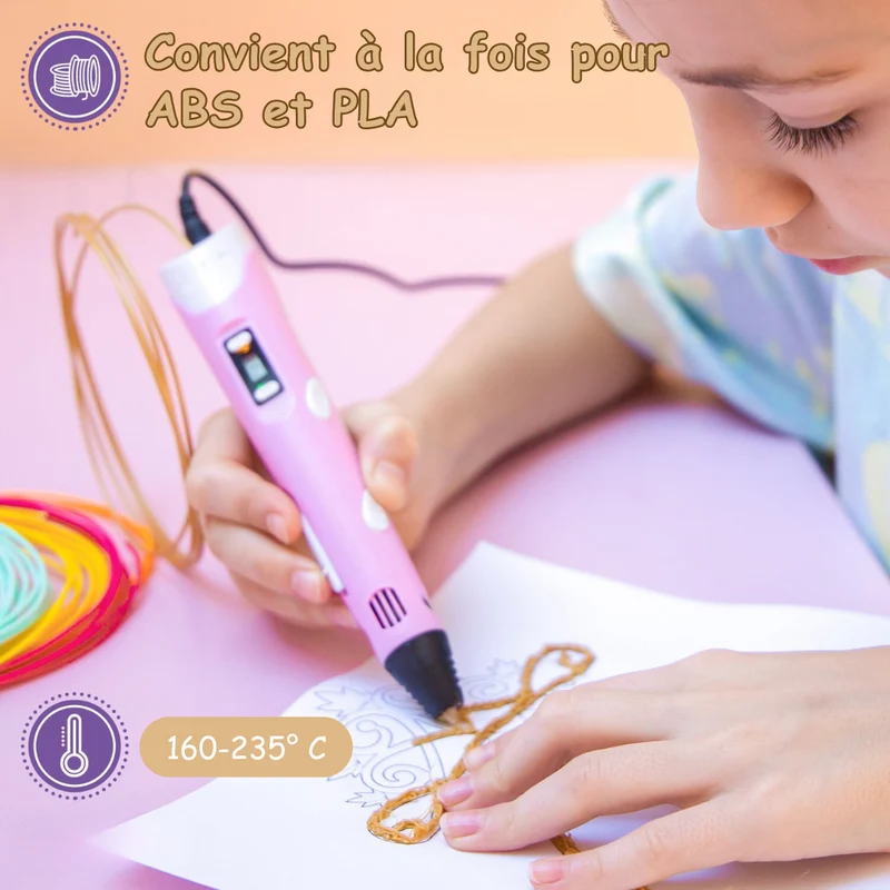 Stylo 3D pour Enfants – Kit de Démarrage Complet, 50 m de Filament