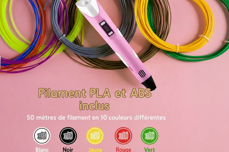Stylo 3D pour Enfants – Kit de Démarrage Complet, 50 m de Filament