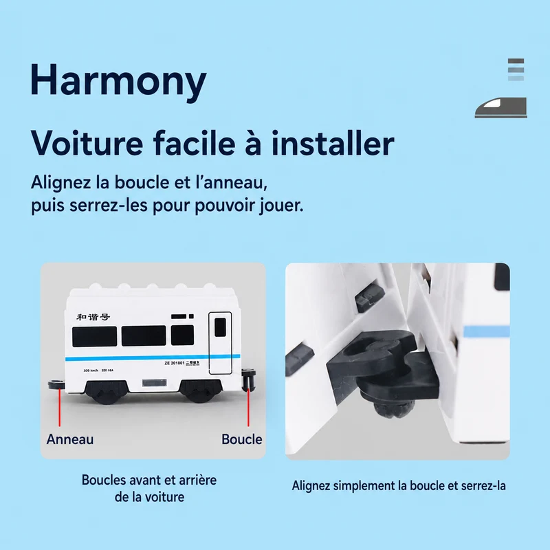 Train Électrique Autopropulsé pour Enfants – Circuit Réaliste à Grande Vitesse, dès 3 ans
