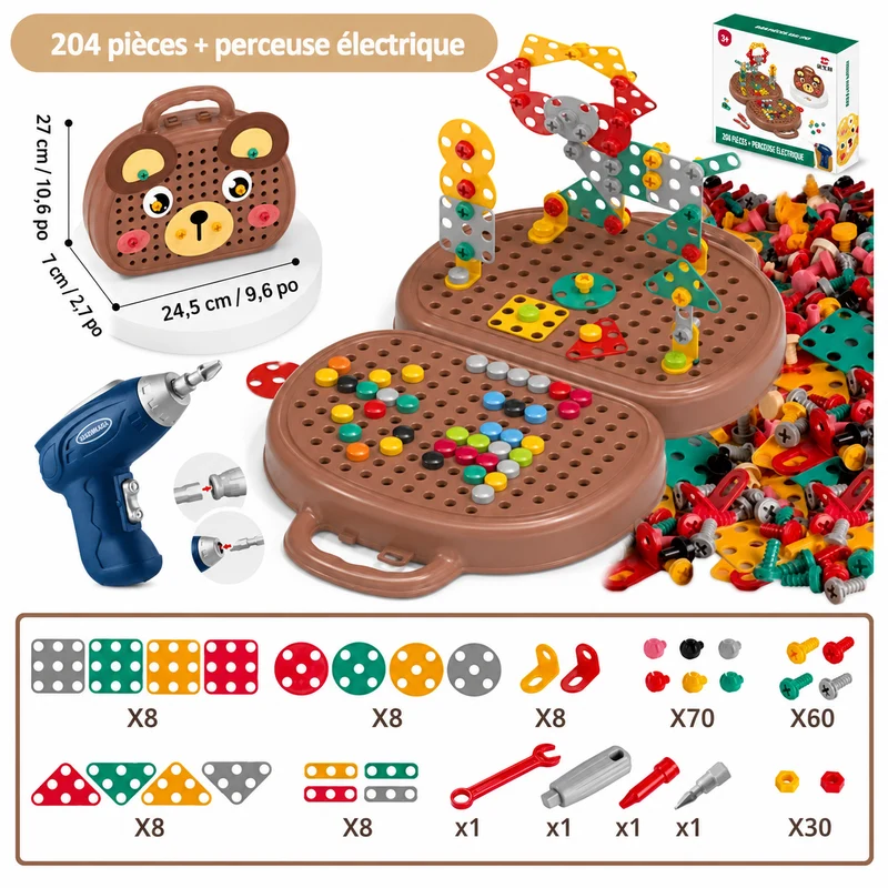 Jeu de Perceuse Interactif pour Enfants – Apprentissage STEM et Motricité Fine