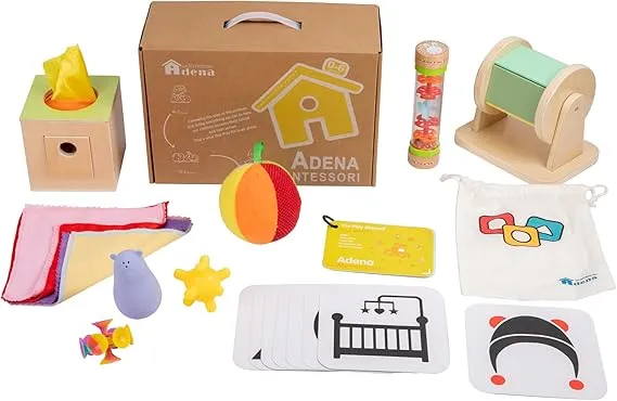 Adena Montessori Toys for Babies 0-6 Months Montessori Play Kits